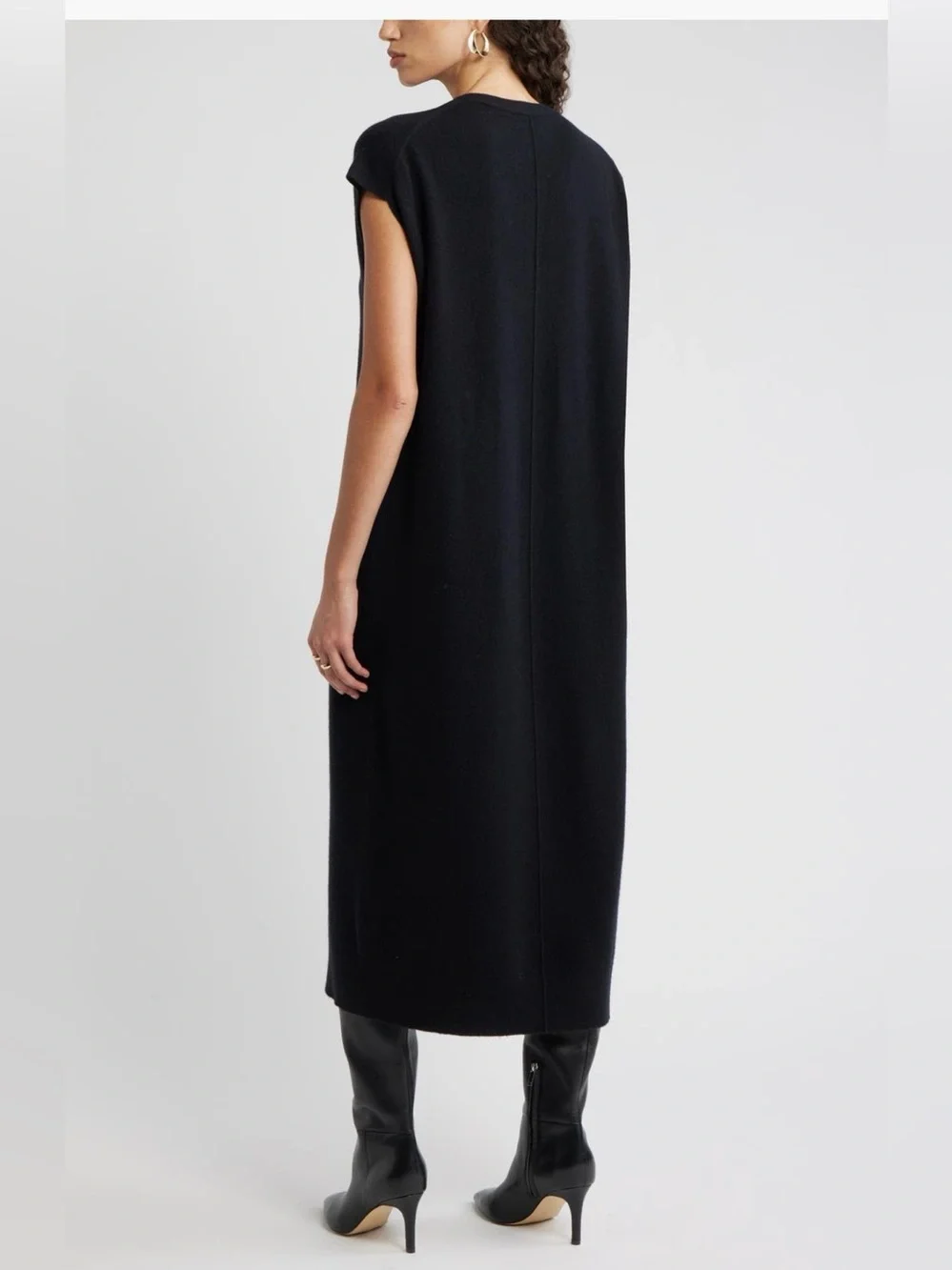 NWOT NORDSTROM BRAND Wool & Cashmere Blend Black V-neck Sweater Dress
Size Small - Picture 5 of 11